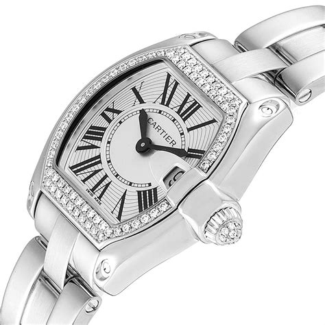 cartier gold and silver watch|cartier white gold diamond watch.